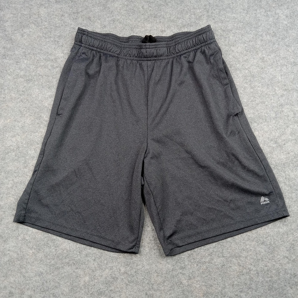 RBX Shorts Mens Medium Gray Performance Athletic Mesh Drawstring Pockets Gym